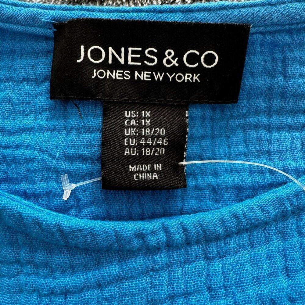 Jones & Co. - NWOT Cotton Gauze Summer Blouse size XL - Picture 7 of 10